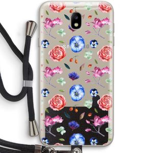 Bloemetjes: Samsung Galaxy J7 (2017) Transparant Hoesje met koord