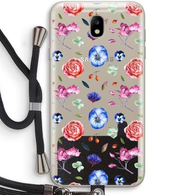 Bloemetjes: Samsung Galaxy J7 (2017) Transparant Hoesje met koord