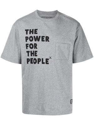 The Power For The People t-shirt à logo imprimé - Gris