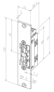 Effeff 118.63 ProFix® 2 Elektrische inbouw deuropener type 118 | spanningsloos vergrendeld | met diode | met schootsignalering | 22-42V=~ | (22-26V