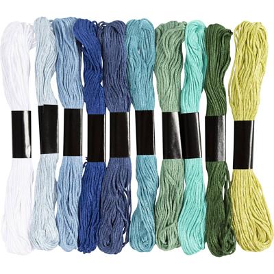 Creativ Company Borduurgaren, dikte 1 mm, blauw/groen harmonie, 10x8 m/ 1 doos