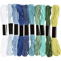 Creativ Company Borduurgaren, dikte 1 mm, blauw/groen harmonie, 10x8 m/ 1 doos