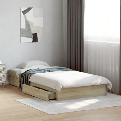 Bedframe met lades bewerkt hout sonoma eikenkleurig 75x190 cm