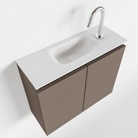 Toiletmeubel Mondiaz Ture | 60 cm | Meubelkleur Smoke | Eden wastafel Talc Midden | 1 kraangat