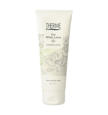 Zen white lotus shower satin