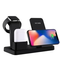 Q12 3 in 1 snelle draadloze oplader voor iPhone Apple horloge vliegers en andere Android Smart Phones (zwart)
