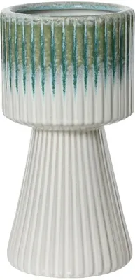 Decoris bloempot rond keramiek 15x29cm wit
