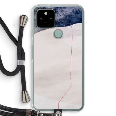 Stone White: Pixel 5 Transparant Hoesje met koord