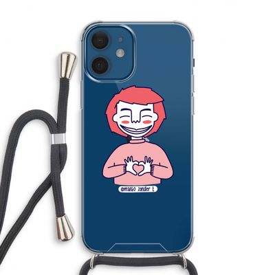 Hartje: iPhone 12 Transparant Hoesje met koord