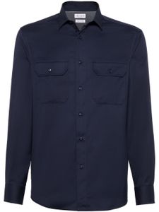 Brunello Cucinelli chemise à boutonnière - Bleu