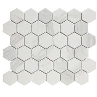 Tegelsample: The Mosaic Factory Barcelona hexagon mozaïek tegels 28x33 carrara white