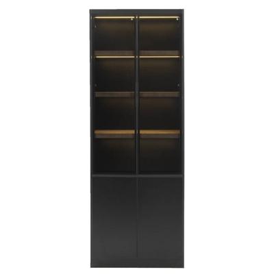 Leen Bakker - Wandkast Virgil - 220x80x40 Cm - MDF - Zwart