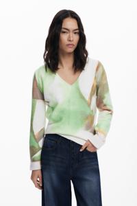 Zachte V-hals trui - GREEN - XL