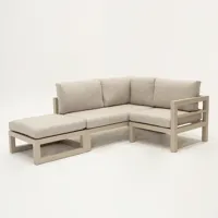 Grosso 2-zits bank L + hocker + hoek beige