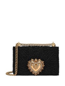 Dolce & Gabbana sac à bandoulière Devotion médium en dentelle - Noir