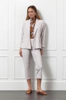 Anne capri linen look trousers - ecru/latte - 13015 Anne capri linen look trousers - ecru/latte - 13015