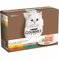 Gourmet Gold 12-pack mousse Kip, Zalm, Niertjes & Konijn - 12x85 gram - thumbnail