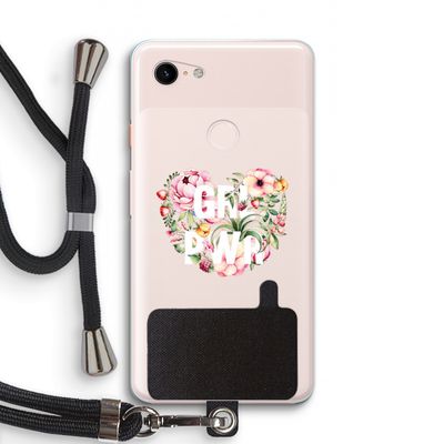 GRL PWR Flower: Pixel 3 XL Transparant Hoesje met koord