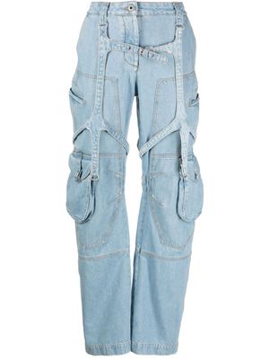 Off-White jean Bleach Cargo à coupe ample - Bleu
