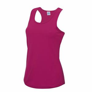 AWDis sport singlet voor dames - roze - mouwloos shirtje - polyester - lucht doorlatend