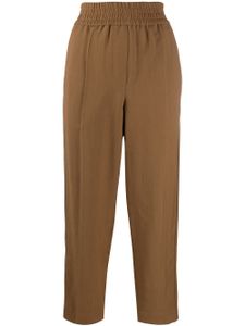 Brunello Cucinelli pantalon fuselé à taille élastiquée - Marron