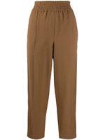 Brunello Cucinelli pantalon fuselé à taille élastiquée - Marron