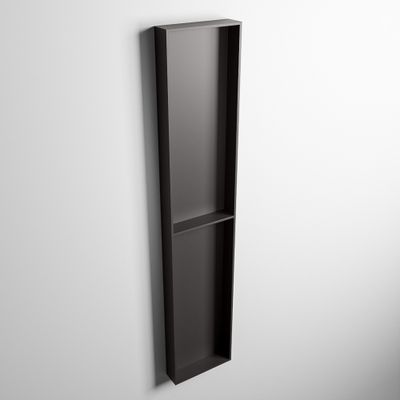 MONDIAZ EASY Nis 89,5x29,5cm in solid surface kleur DarkGrey | DarkGrey. 2 vakken geschikt voor in- of opbouw