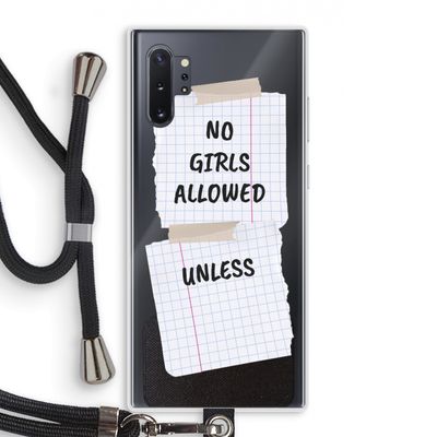 No Girls Allowed Unless: Samsung Galaxy Note 10 Plus Transparant Hoesje met koord