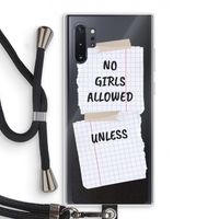 No Girls Allowed Unless: Samsung Galaxy Note 10 Plus Transparant Hoesje met koord
