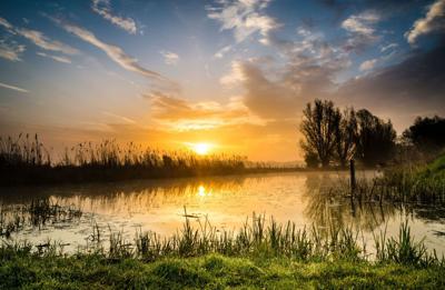 Tuinschilderij zonsopkomst 130x70cm - Customize it