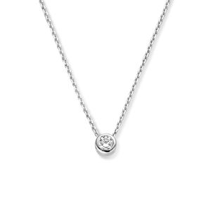 Ketting Geboortesteen April zilver-zirconia 41-45 cm