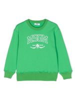 MSGM Kids sweat en coton à logo imprimé - Vert