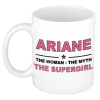 Naam cadeau mok/ beker Ariane The woman, The myth the supergirl 300 ml - Naam mokken - thumbnail