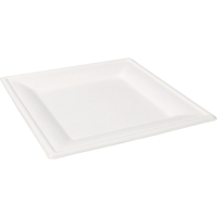 Depa Bord | vierkant | 1-vaks | bagasse (suikerrietpulp) | 26x26cm | wit | 500 stuks