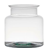 Transparante home-basics vaas/vazen van glas 19 x 19 cm   -