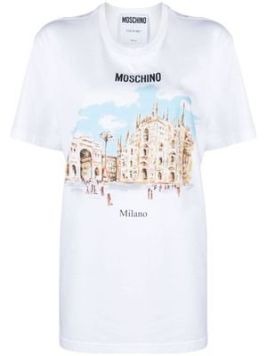 Moschino t-shirt à imprimé graphique - Blanc