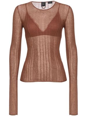 PINKO haut à effet de transparence - Marron