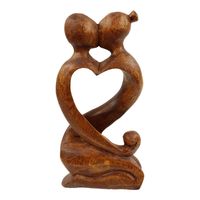 Houten Beeld Hart 2 Personen (21 x 10 cm)