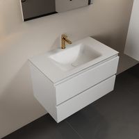 MONDIAZ AIVY 80cm badmeubel Talc, wastafel Talc solid surface midden 1 kraangat met spiegel (AI-351171TALC-SI - AI-M80TAMI - AI-S80X70) - thumbnail