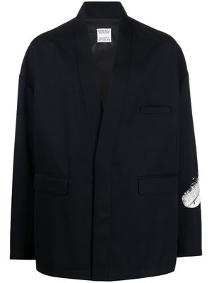 Marcelo Burlon County of Milan blazer à imprimé à plumes - Bleu