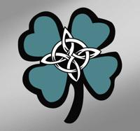 Muurdecoratie sticker keltisch klavertje vier - thumbnail