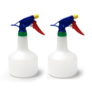 2x stuks waterverstuivers/sprayflessen transparant 600 ml - Waterverstuivers