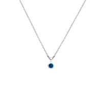 Zilveren Collier 41+4cm met Saffier Geboortesteen Hanger - September