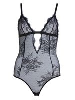 Karl Lagerfeld scallop-edge lace bodysuit - Noir