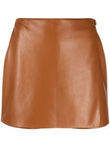 Nanushka jupe-short portefeuille en cuir artificiel - Marron