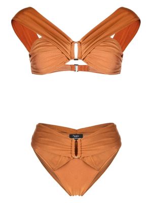 Noire Swimwear bikini à détails de boucles - Orange