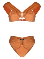 Noire Swimwear bikini à détails de boucles - Orange