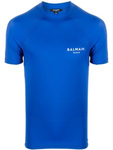 Balmain t-shirt à logo imprimé - Bleu