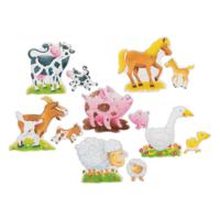 Goki houten legpuzzel boerderijdieren, 25st. Goki houten legpuzzel boerderijdieren, 25st.