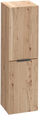 Saqu Lima halfhoge kast met chromen greep 35x32x120cm naturel eiken